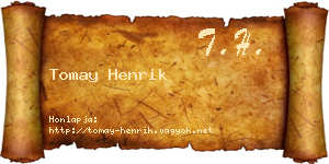 Tomay Henrik névjegykártya